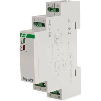 BIS-412M/24 - Skupinové (hotelové) impulzné relé s pamäťou, 24V, 16A, 1x NO/NC