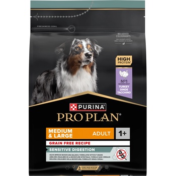 PRO PLAN PRO PLAN Sensitive Digestion Храна за възрастни кучета от средни и големи породи, богата на пуешко месо, 2, 5 кг