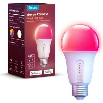 Govee Smart žárovka RGBWW 9W-60W 800lm E27 Long Life H6004CC1