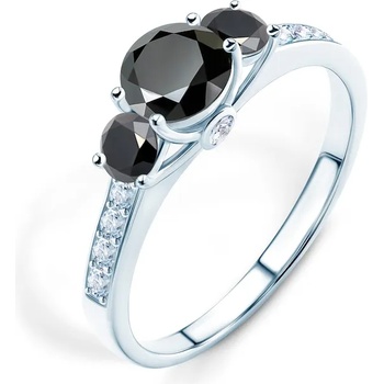 Image 1 of SAVICKI Годежен пръстен Dream: бяло злато, черен диамант