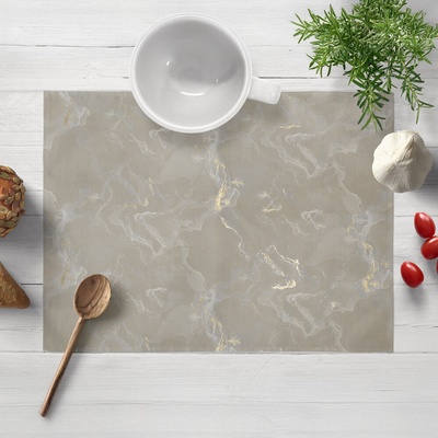 Biante Zamatové prestieranie Isabela IBL-019 Zlatý/dymový mramor na sivobéžovom 30x40 cm
