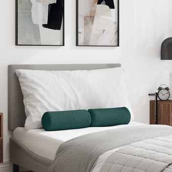 vidaXL Възглавници валяци 2 pcs Тъмен зелен Ø 15 x 40 см текстил (42014273)