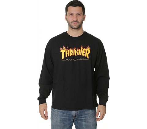 Thrasher Flame Logo LS black
