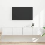 vidaXL TV стенен шкаф 2 бр. Гланц бяло Инженерна дървесина (892218)