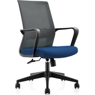 RFG Работен стол Smart W, дамаска и меш, синя седалка, сива облегалка (O4010120276)