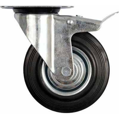 Vorel Otočné koliesko s brzdou gumové nosnosť 130 kg 160/40/195 mm