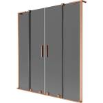 Mexen Velar L Duo параван за вана, двукрилен плъзгащ се 150 x 150 cm, графит, полиран мед - 896-150-003-42-65 (896-150-003-42-65)