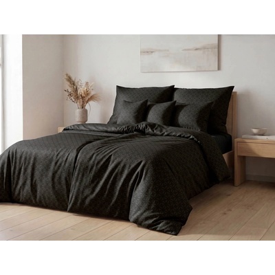 Áčko Mako Damaškové obliečky DIAMOND Black 70x90 140x200