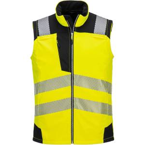 Portwest hi-vis pw325 / Светлоотразителна софтшел жилетка pw3 - hv жълто/черно xl (pw325ybrxl)