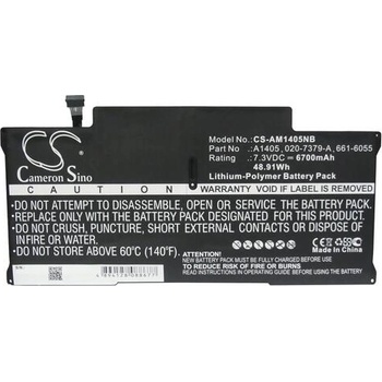 Cameron Sino Батерия за лаптоп Apple MacBook Air 13" A1466 2012 LiPo 7, 3V 6700mAh CAMERON SINO (CS-AM1405NB)