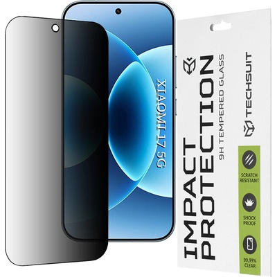 Techsuit Протектор - Privacy, 111D Full Glue - Xiaomi 17 - Черен