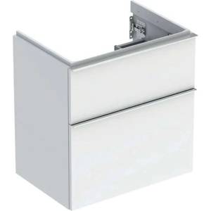 Geberit iCon - Шкаф за мивка 59x62x42 см, 2 чекмеджета, гланцово бяло 502.307. 01.2 (502.307.01.2)