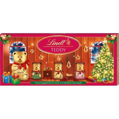 Lindt Teddy plněná mléčná čokoláda dvojitým mléčným krémem 10 ks 96 g – Zboží Dáma