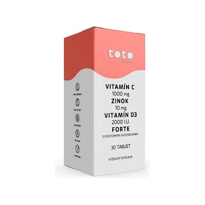 Toto Vitamín C + Zinok + Vitamín D3 Forte 30 tabliet