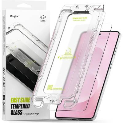 Ringke easy slide 2 БРОЯ galaxy s25 edge прозрачно закалено защитно стъкло (8800293854470)