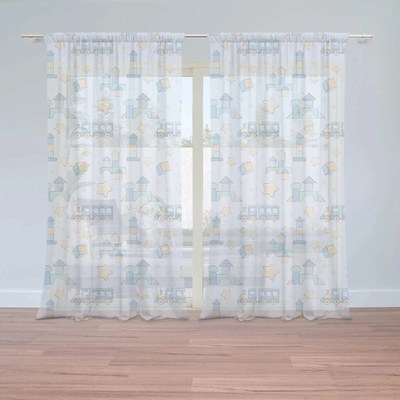 Sablio Záclony Stavebnice a vláčiky: 2ks 150x250cm