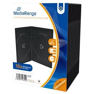 MediaRange DVD obal na 2 disky, slim/9mm, čierny, 10ks balenie