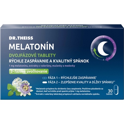 Dr. Theiss Melatonín Dvojfázové tablety pre lepší spánok 30 ks
