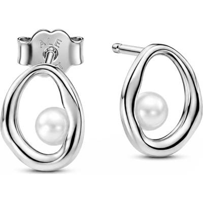 Pandora Stříbrné náušnice s pravými perlami Essence 293295C01