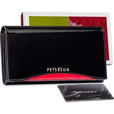 Peterson dámská kožená PTN BC-411 černá/Red v krabičce RFID