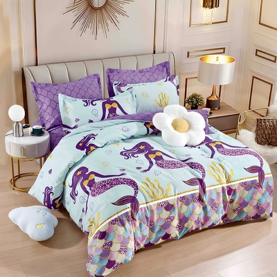 EmonaMall Двулицево спално бельо с ластик EmonaMall, 6 части - Модел S17323 (S17323-99999e)