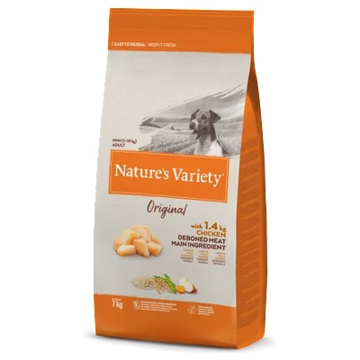 Nature's Variety Nature`s variety original mini adult - chicken - Пълноценна, Натурална храна, БЕЗ ГЛУТЕН за пораснали кучета, над 1 година, от мини породи, с пиле и плодове - САЩ - 7 кг 927120