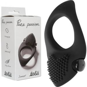  Пенис ринг, вградена вибрация и релеф - Pure Passion Sunset Black (1302-01LOLA)