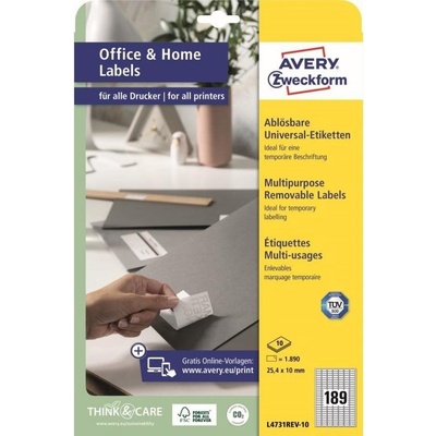 Etikety Avery Zweckform L4731REV-10 Snímatelné samolepící etikety (L4731REV-10)