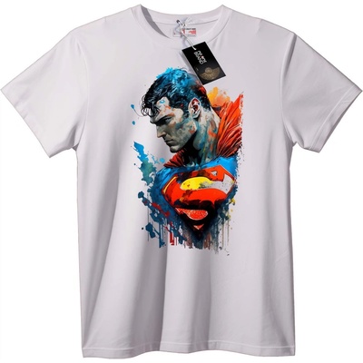 NOONEBRAND Тениска Superman Акварел - 6XL, White