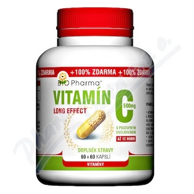 BIO-Pharma Vitamín C 500 mg long effect 120 kapslí