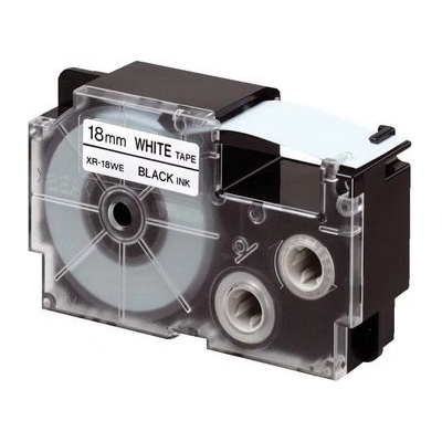 Casio XR-18X1, 18mm x 8m, черен печат/прозрачен фон, оригинален лента (XR-18X1)