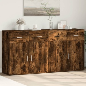 vidaXL Сайдборди, 2 бр, опушен дъб, 79x38x80 см, инженерно дърво (3276620)