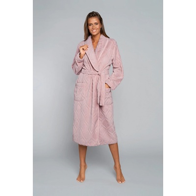 Italian Fashion Women's Morena Long Sleeve Bathrobe Powder Pink