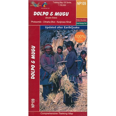 mapa Dolpo, Mugu, Phoksumdo, Chharka Bhot, Kanjirowa Himal 1:15