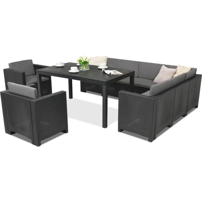 BICA Техноратанов комплект с ъглов диван Colorado Comida Max 9 антрацит Bica (BCCOR9ANT)