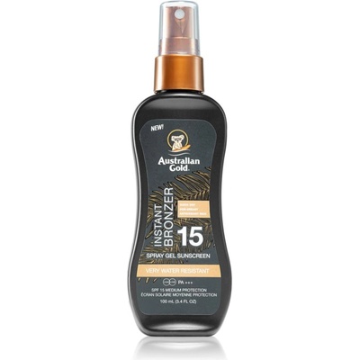 Australian Gold Instant Bronzer слънцезащитен спрей с бронзър SPF 15 100ml
