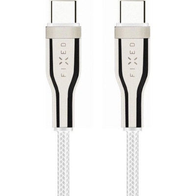 Fixed FIXDB-CC05-WH opletený nabíjací a dátový, PD 100W USB-C/USB-C - MFi na iPhone/iPad/MacBook/AirPods, 0,5m, bílý
