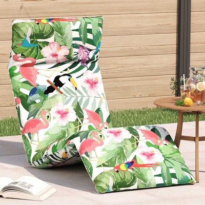 vidaXL Сгъваем шезлонг, многоцветен, 175x54x8, 5 см, оксфордски плат (4019763)