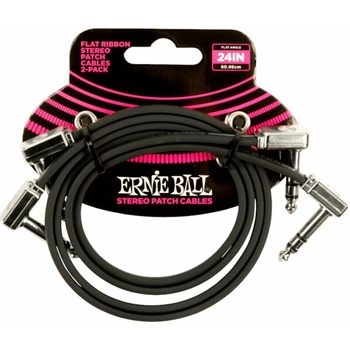 Ernie Ball Flat Ribbon Stereo Patch Cable 60 cm Ъглов - Ъглов Пач кабел (P06406)