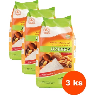 Jizerské pekárny Jizerka zelená bezlepková univerzální směs 3 x 1 kg