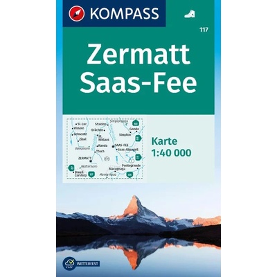 Zermatt, Saas Fee (Kompass - 117) - turistická mapa