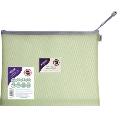 Obálka síťovaná Snopake Eva 36x27,5 cm se zipem, pastelová zelená