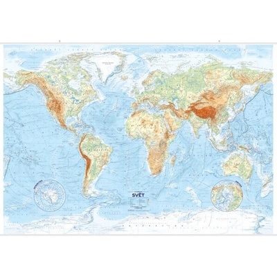 Svet - reliéf a povrch 1:21 000 000 nástenná mapa