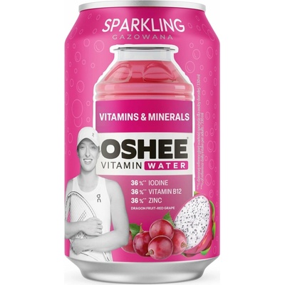 OSHEE vitamínová voda s vitamínmi a minerálmi perlivá plech 330 ml