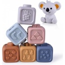 Woopie Sada gumových pyramidových bloků 2v1 Medvídek pastelové