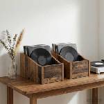 vidaXL Кутия за LP записи 2 бр. Старо дърво 18 x 32 x 18 см (8012807)