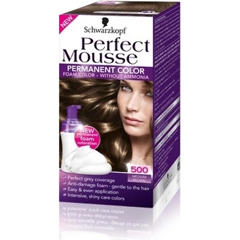 Schwarzkopf Perfect Mousse Permanent Color barva na vlasy 500 středně hnědý