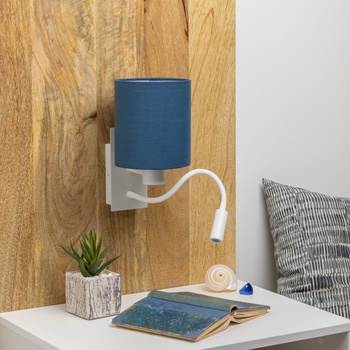 Brilagi - LED Аплик NUBILA 1xE27/25W/230V+ LED/3W бял/тъмносин (BG1559H)