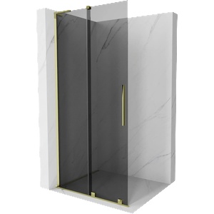 Mexen Velar L раздвижна душ кабина Walk-in 100 x 200 см, графит 8 мм, злато - 871-100-003-43-50 (871-100-003-43-50)