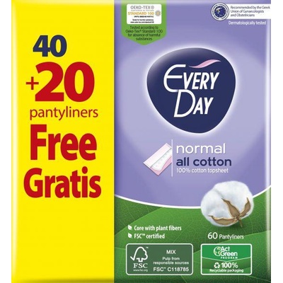 EVERYDAY all cotton Ежедневни превръзки, 40+20 бр